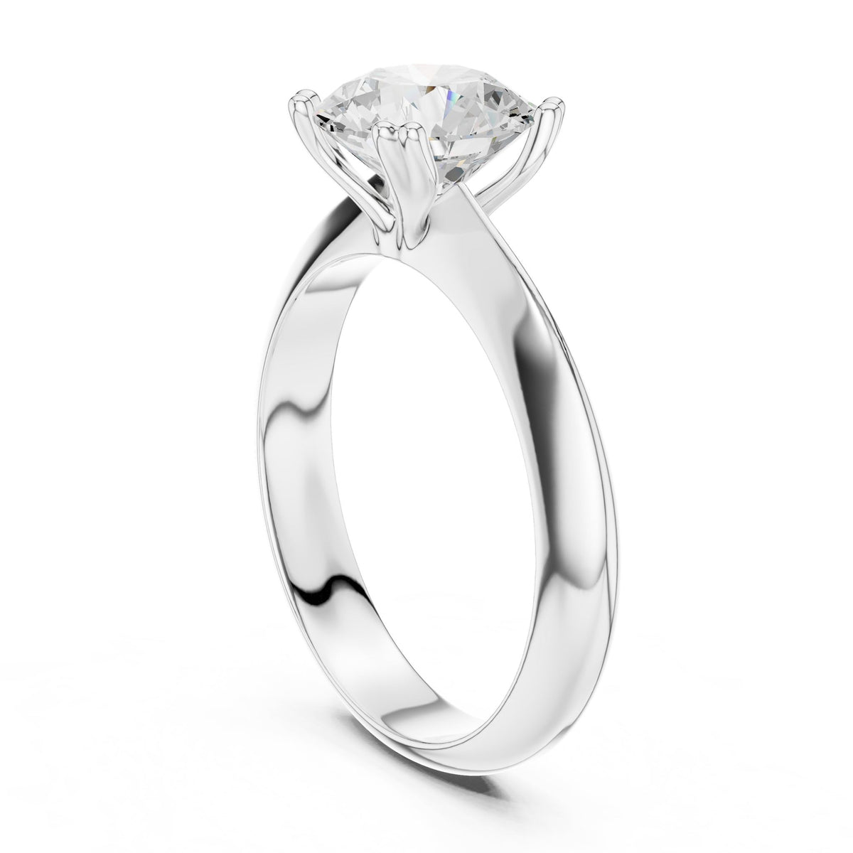 Round Solitaire Lab Grown Diamond Engagement Ring
