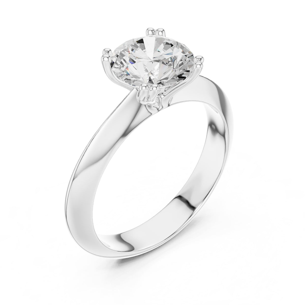 Round Solitaire Lab Grown Diamond Engagement Ring