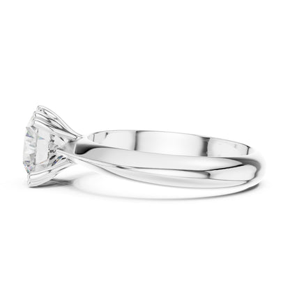 Round Solitaire Lab Grown Diamond Engagement Ring