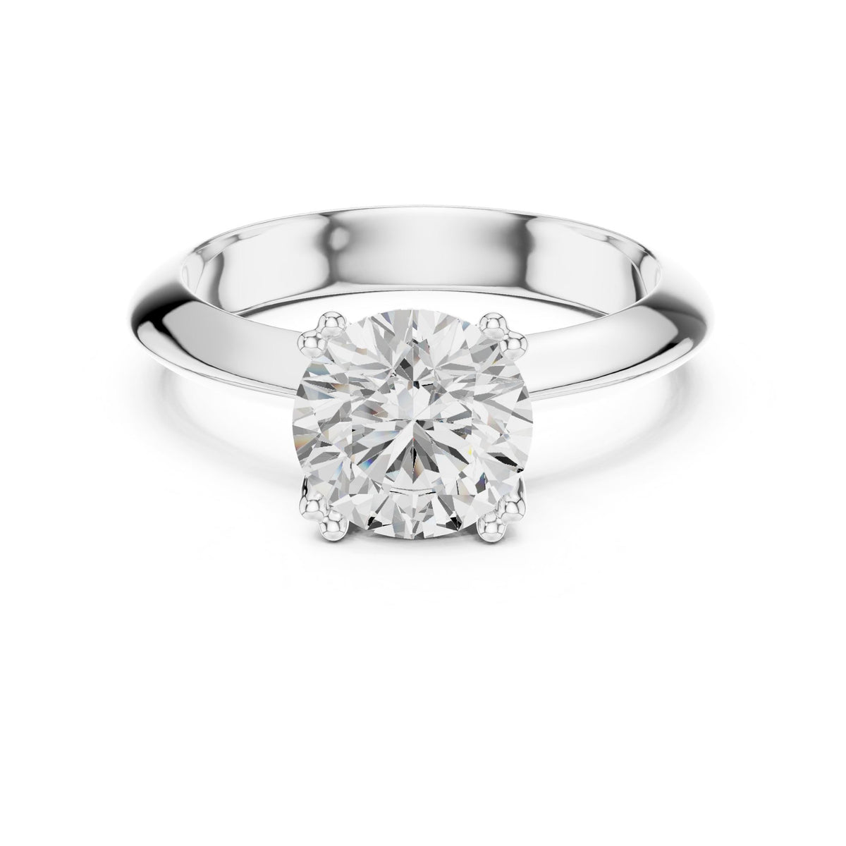 Round Solitaire Lab Grown Diamond Engagement Ring