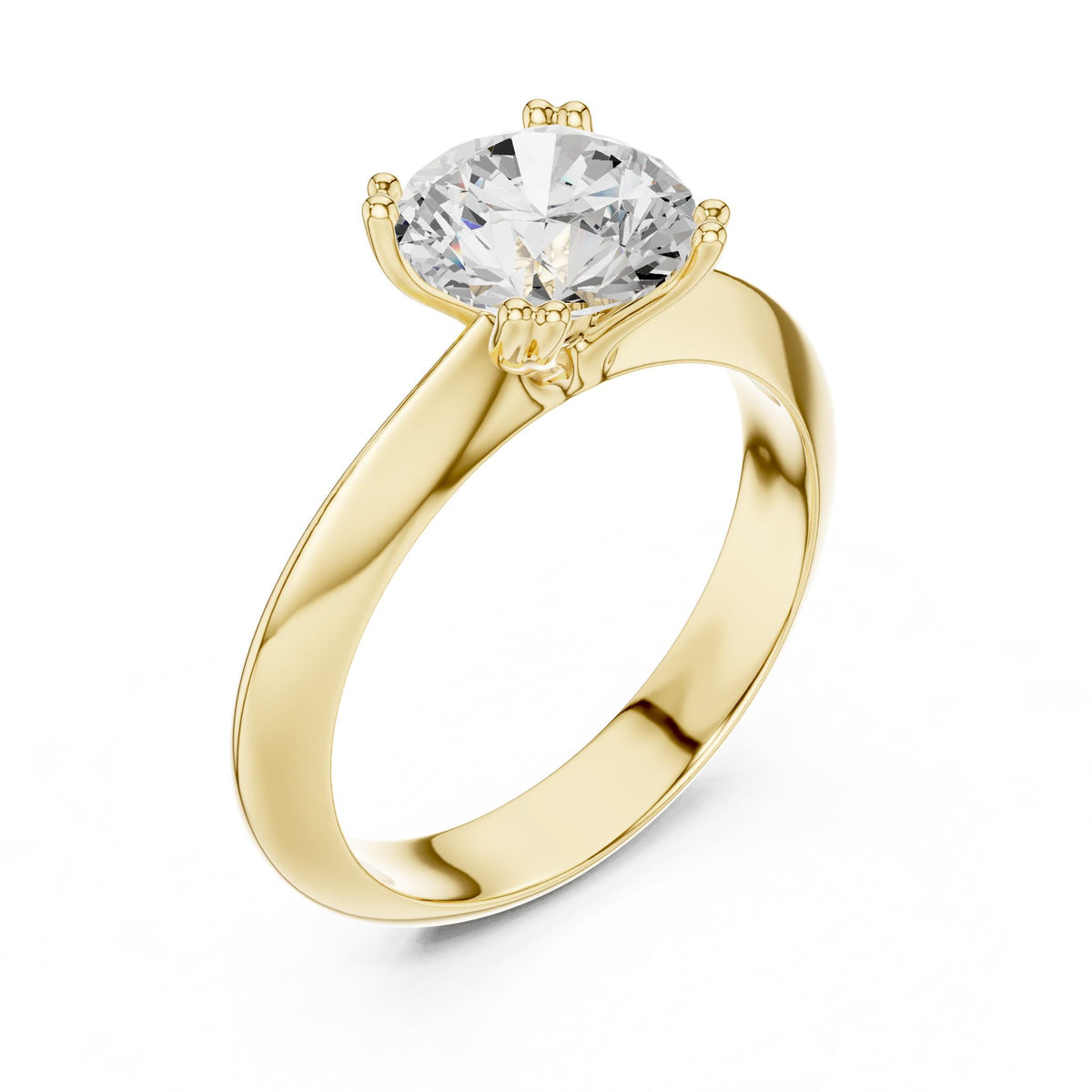 Round Solitaire Lab Grown Diamond Engagement Ring