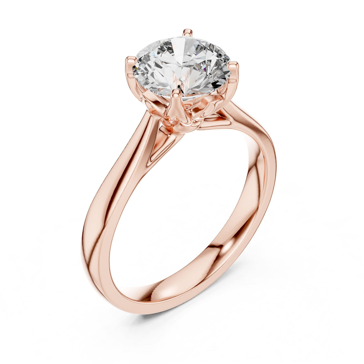 Round Solitaire Lab Grown Diamond Engagement Ring
