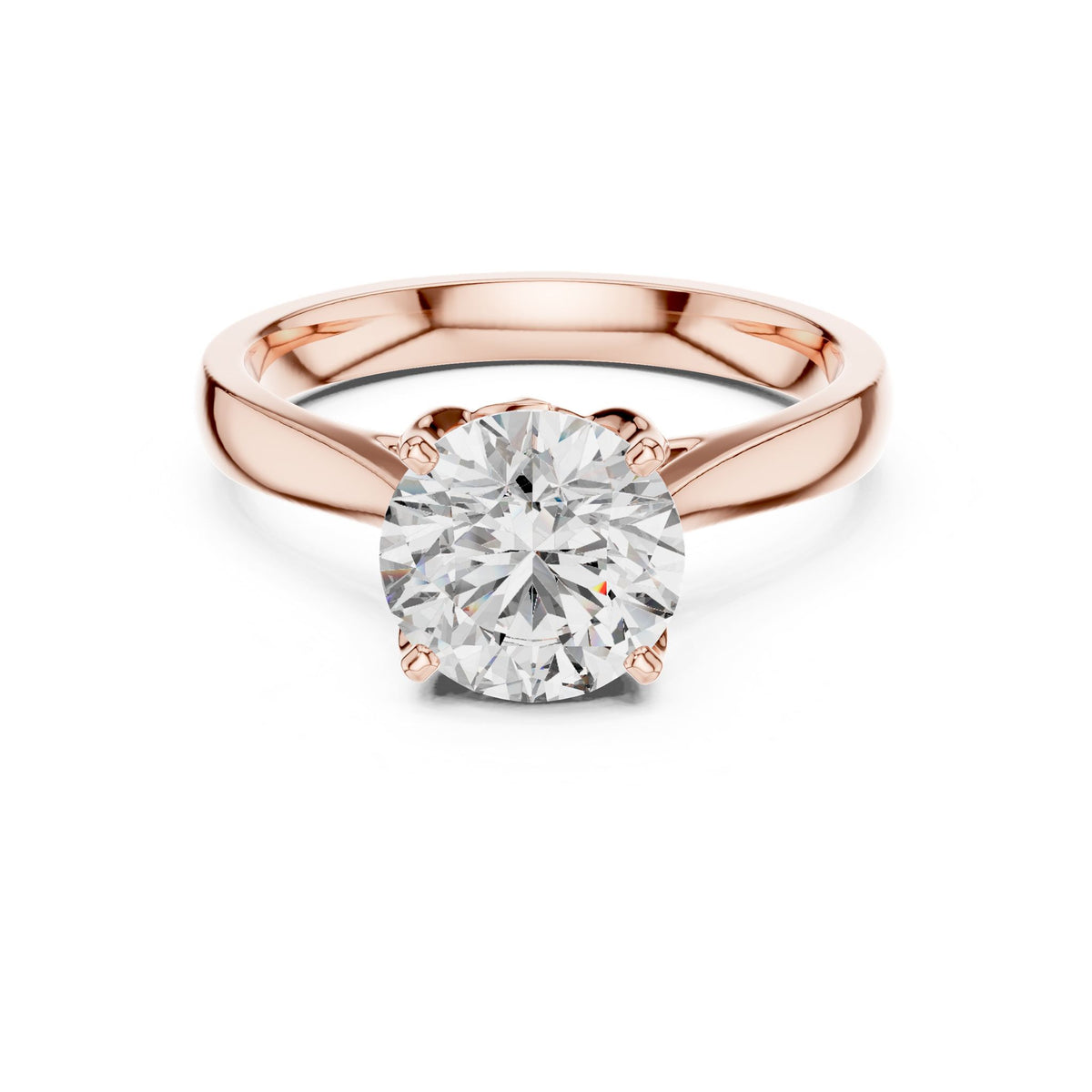 Round Solitaire Lab Grown Diamond Engagement Ring