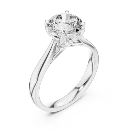 Round Solitaire Lab Grown Diamond Engagement Ring