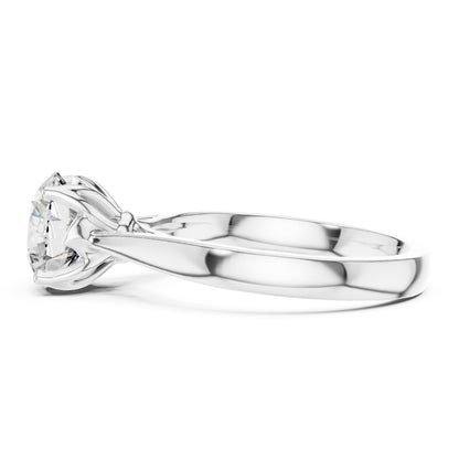 Round Solitaire Lab Grown Diamond Engagement Ring