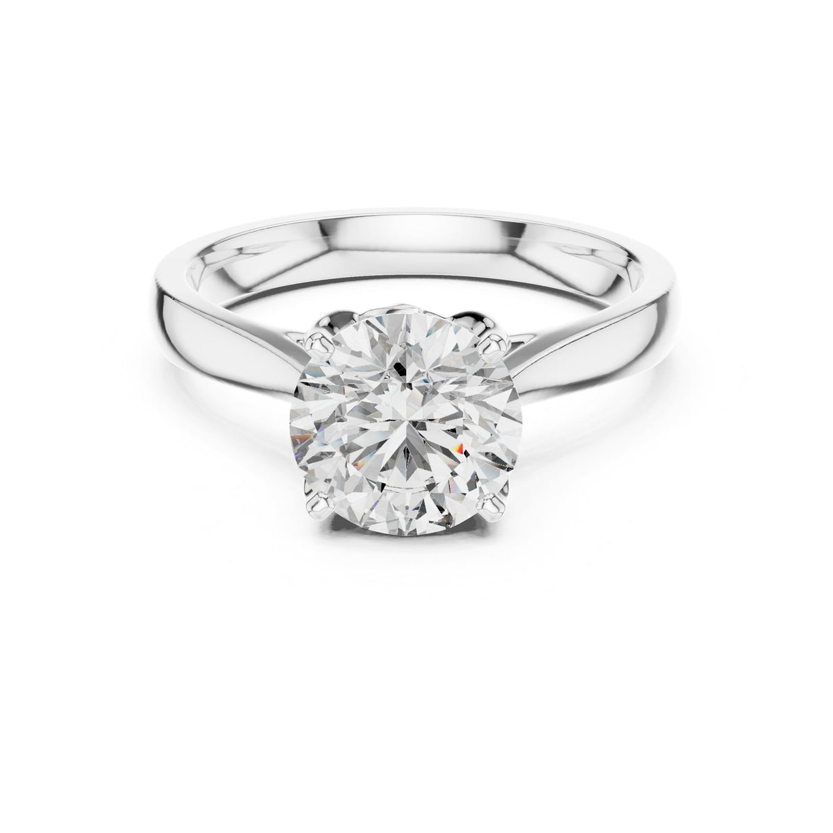 Round Solitaire Lab Grown Diamond Engagement Ring