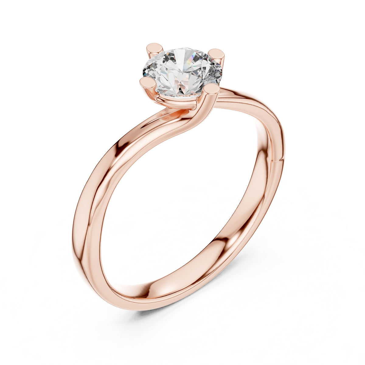 Round Solitaire Lab Grown Diamond Engagement Ring