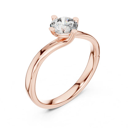 Round Solitaire Lab Grown Diamond Engagement Ring