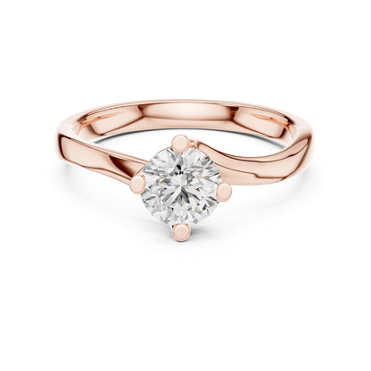 Round Solitaire Lab Grown Diamond Engagement Ring