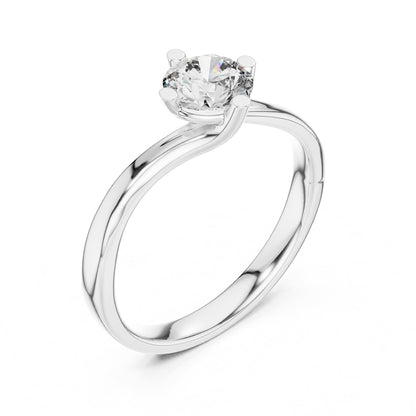 Round Solitaire Lab Grown Diamond Engagement Ring