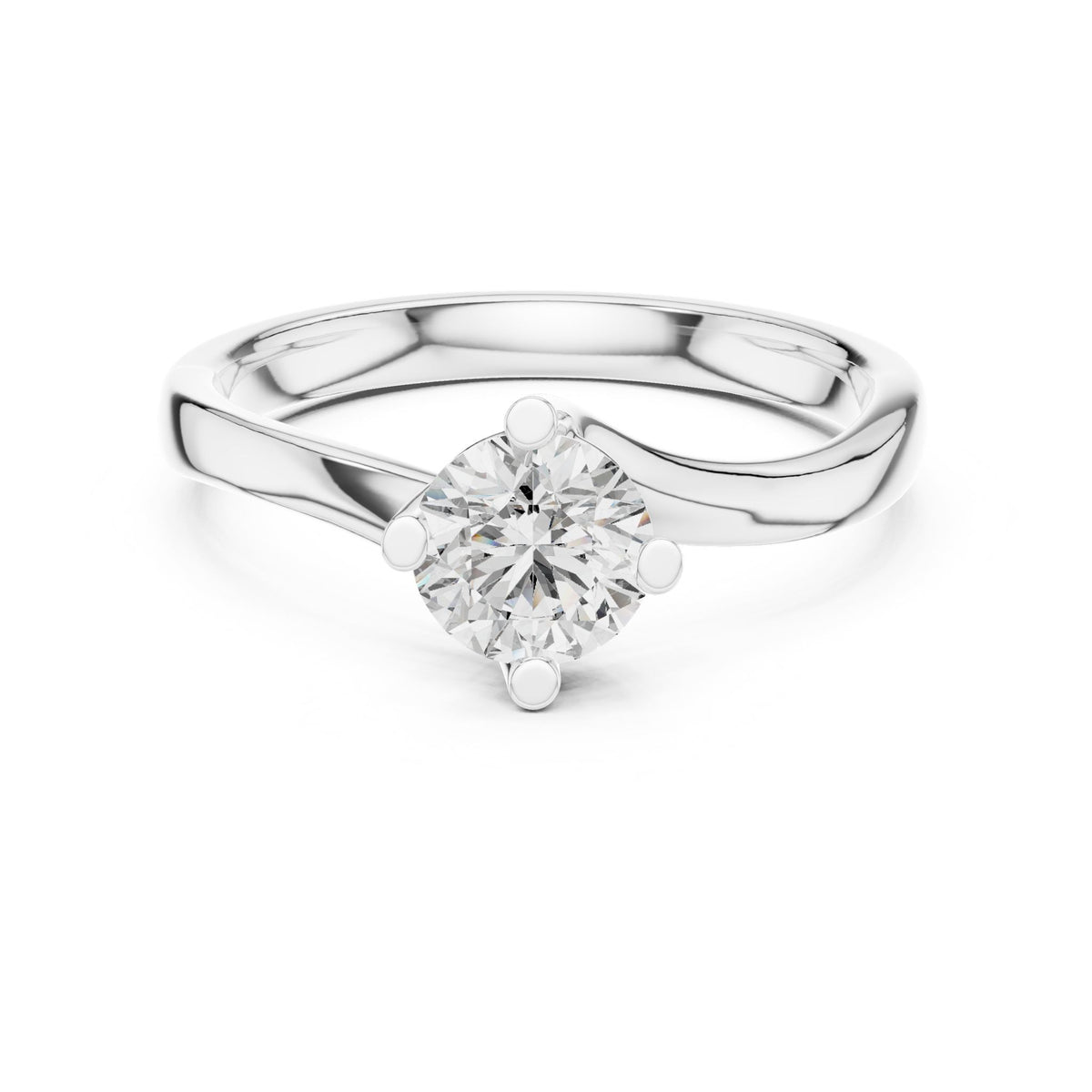 Round Solitaire Lab Grown Diamond Engagement Ring