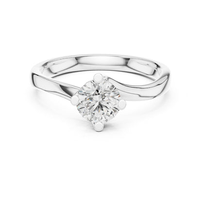 Round Solitaire Lab Grown Diamond Engagement Ring