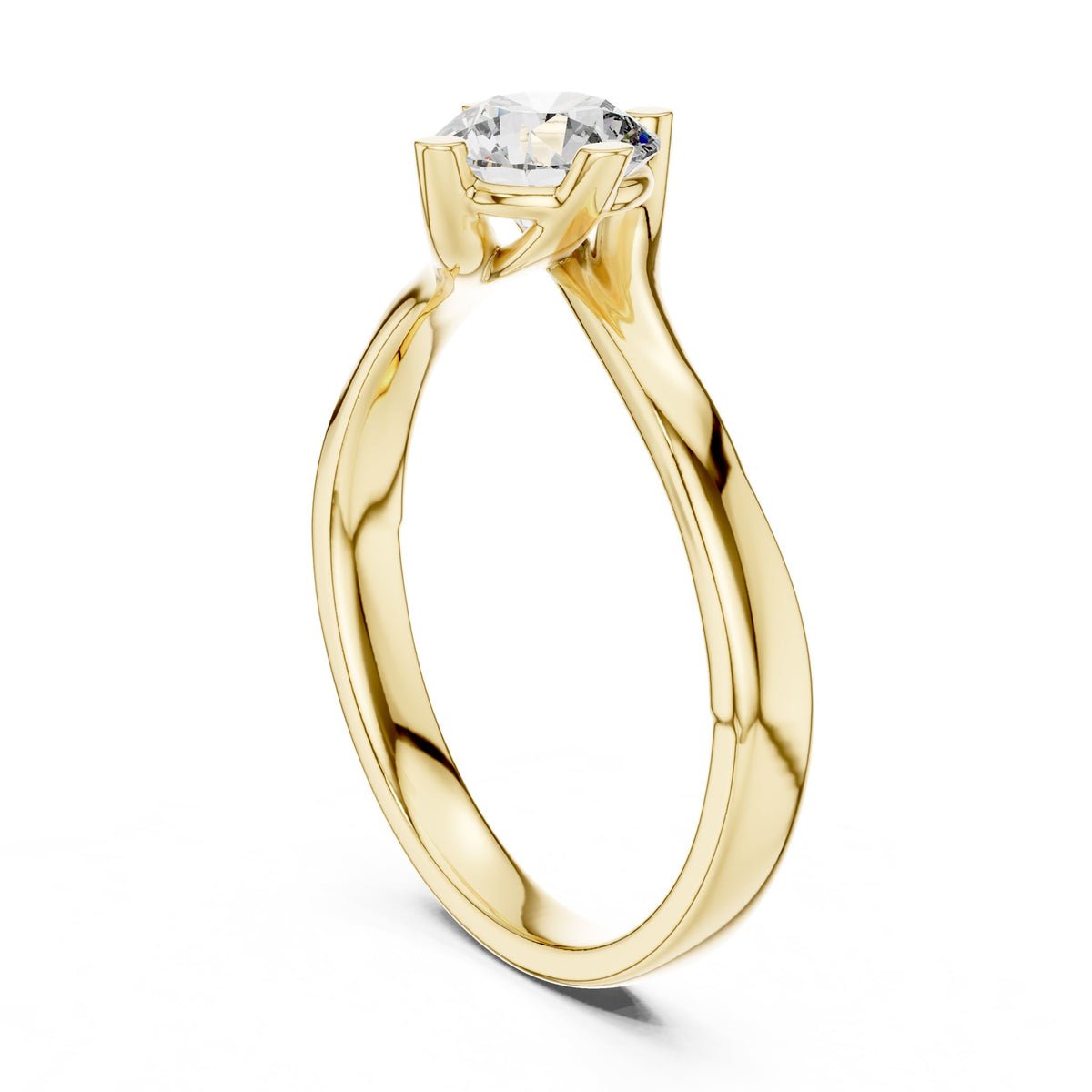 Round Solitaire Lab Grown Diamond Engagement Ring