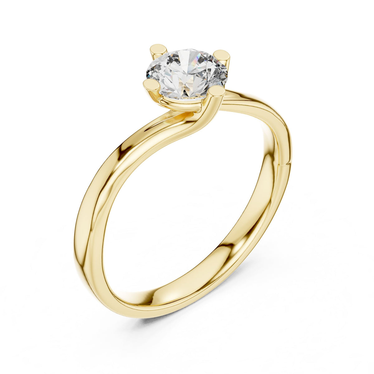 Round Solitaire Lab Grown Diamond Engagement Ring