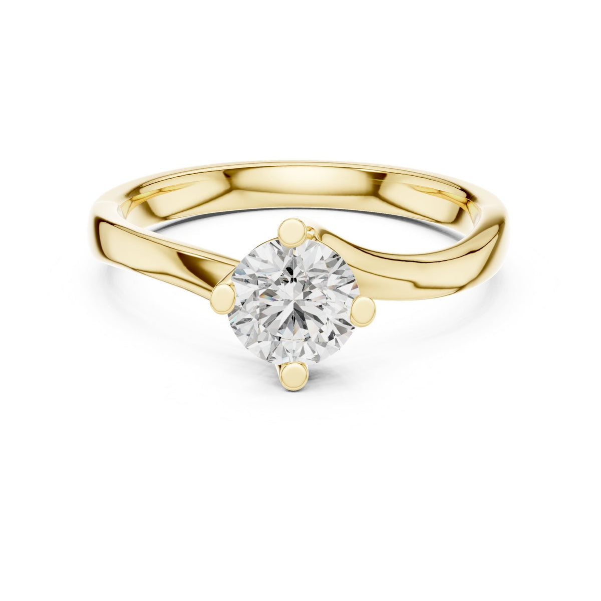 Round Solitaire Lab Grown Diamond Engagement Ring