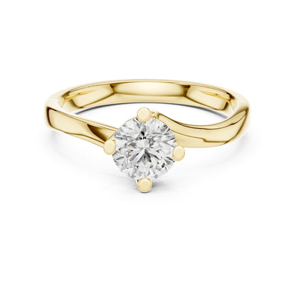 Round Solitaire Lab Grown Diamond Engagement Ring