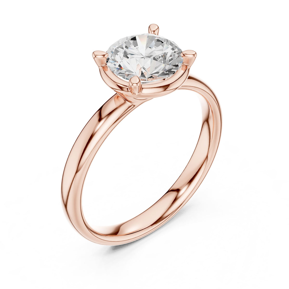 Round Solitaire Lab Grown Diamond Engagement Ring
