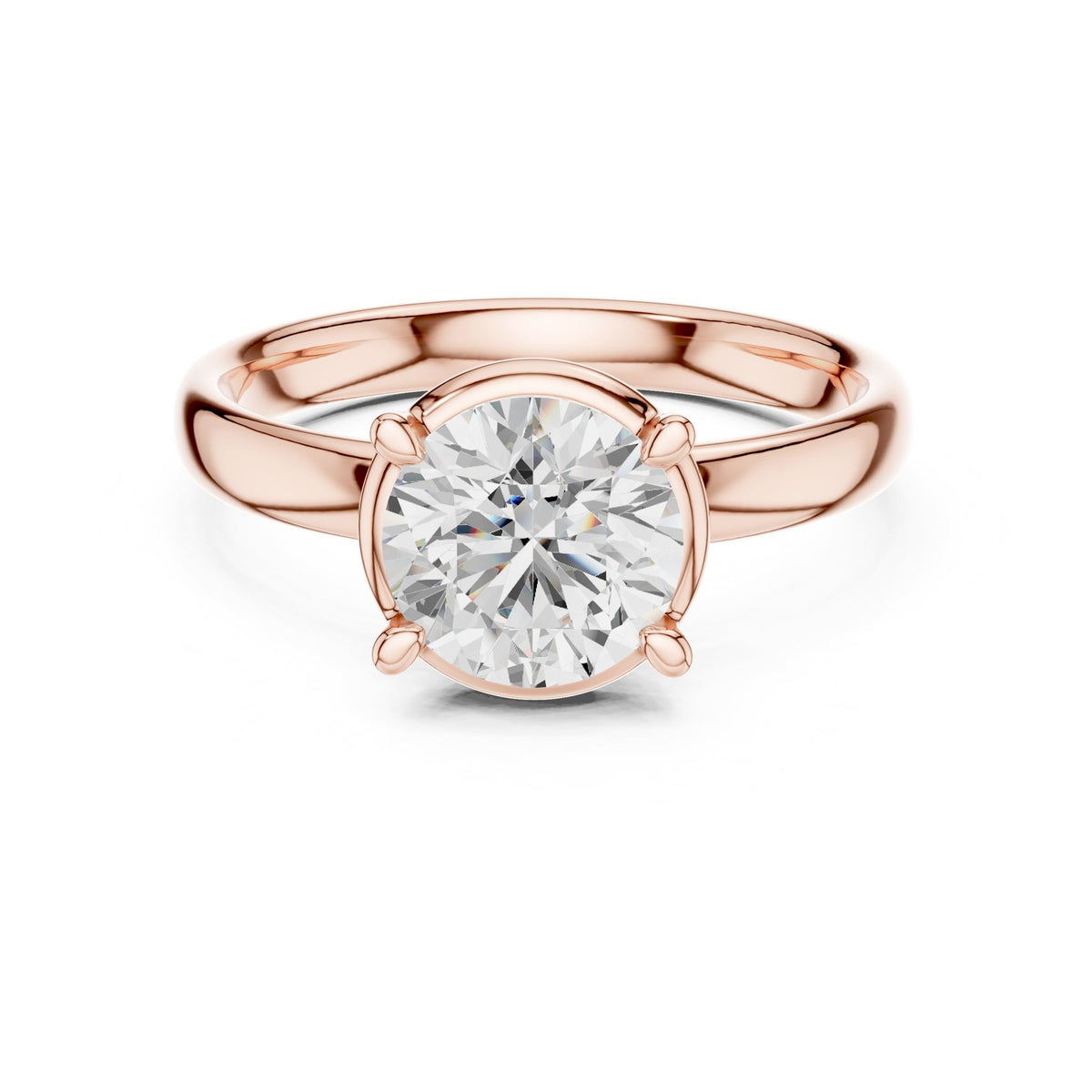 Round Solitaire Lab Grown Diamond Engagement Ring