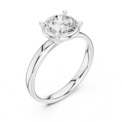 Round Solitaire Lab Grown Diamond Engagement Ring