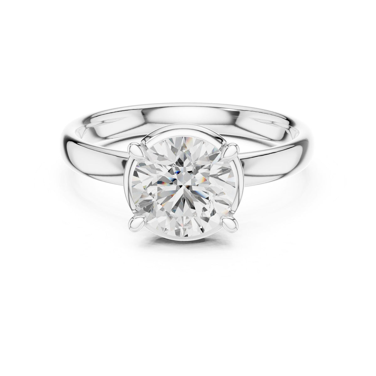 Round Solitaire Lab Grown Diamond Engagement Ring