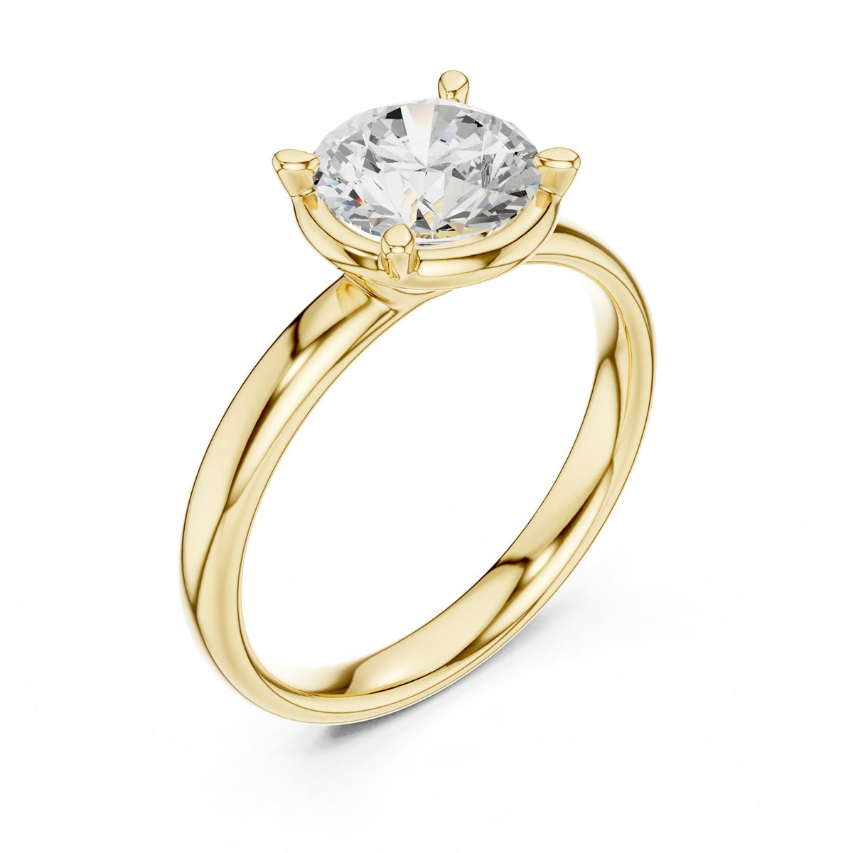 Round Solitaire Lab Grown Diamond Engagement Ring