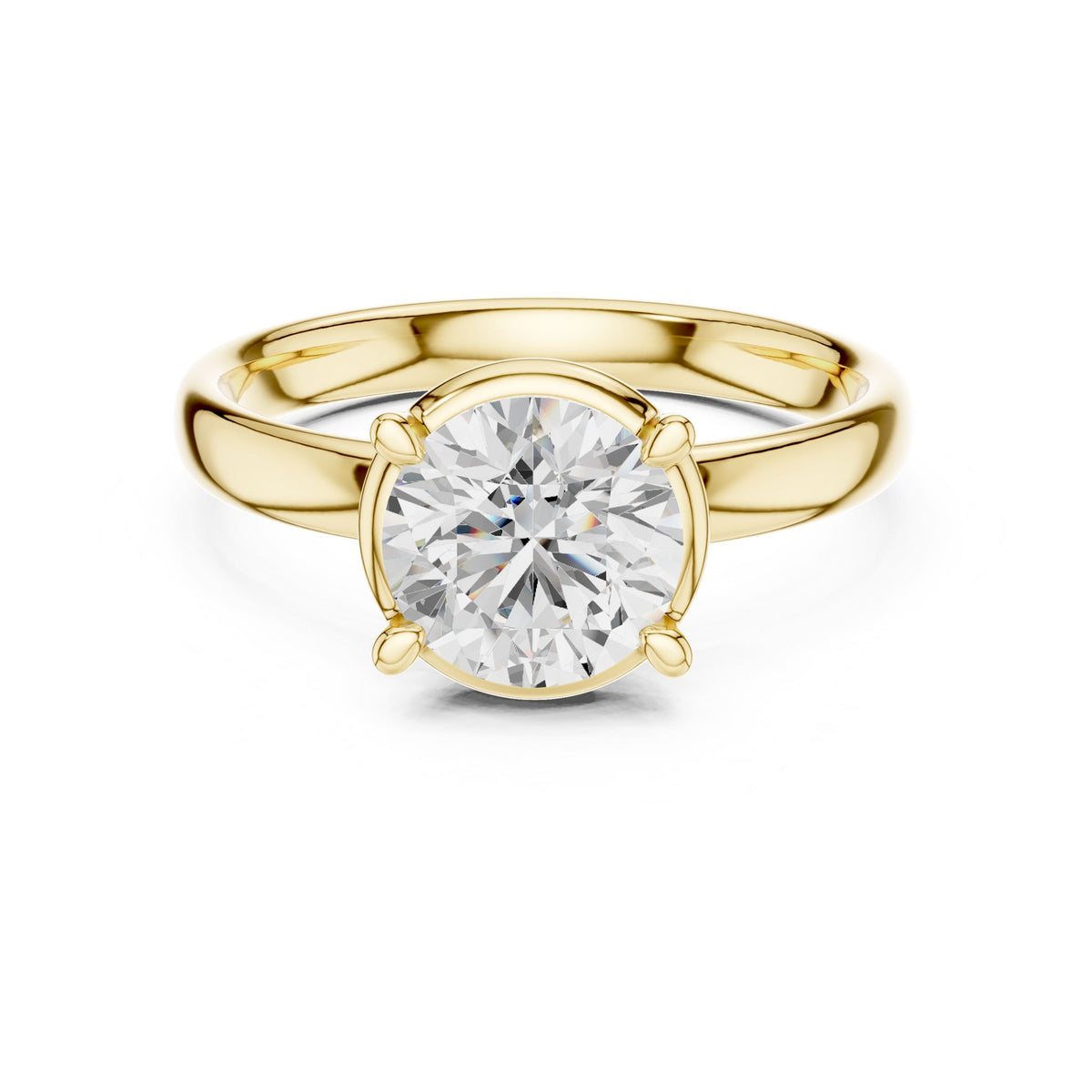 Round Solitaire Lab Grown Diamond Engagement Ring