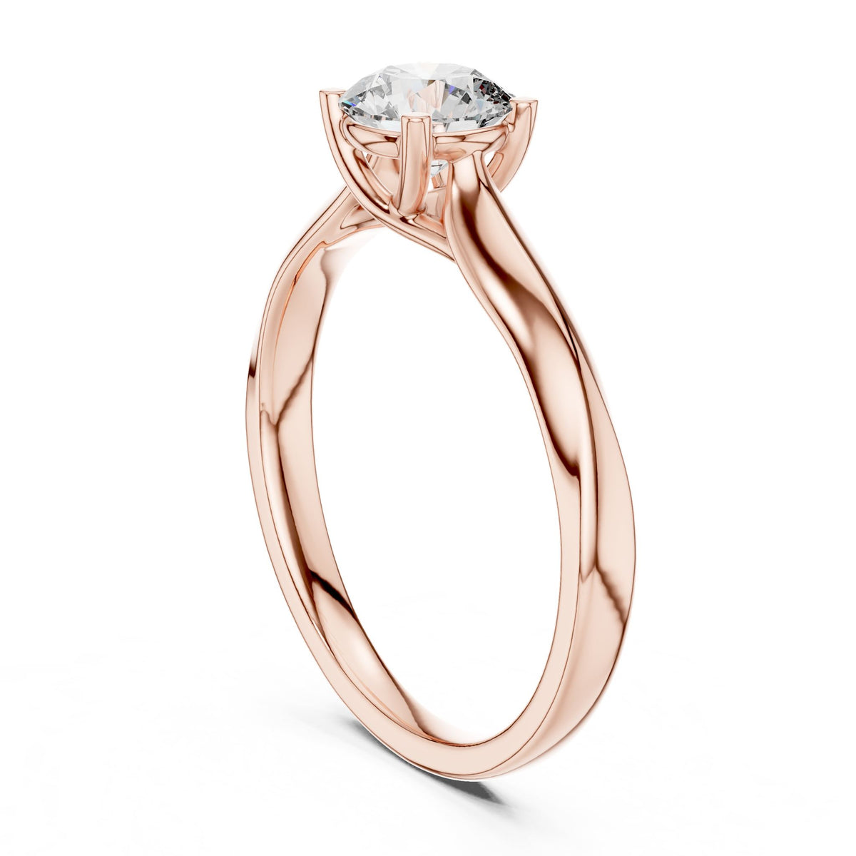 Round Solitaire Lab Grown Diamond Engagement Ring
