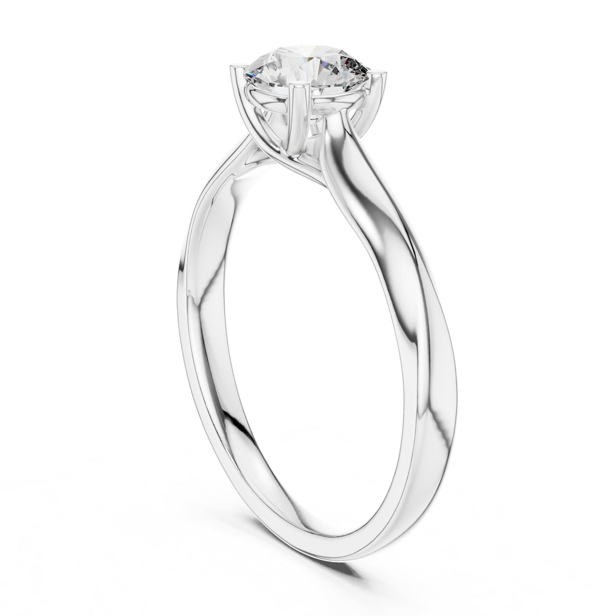 Round Solitaire Lab Grown Diamond Engagement Ring