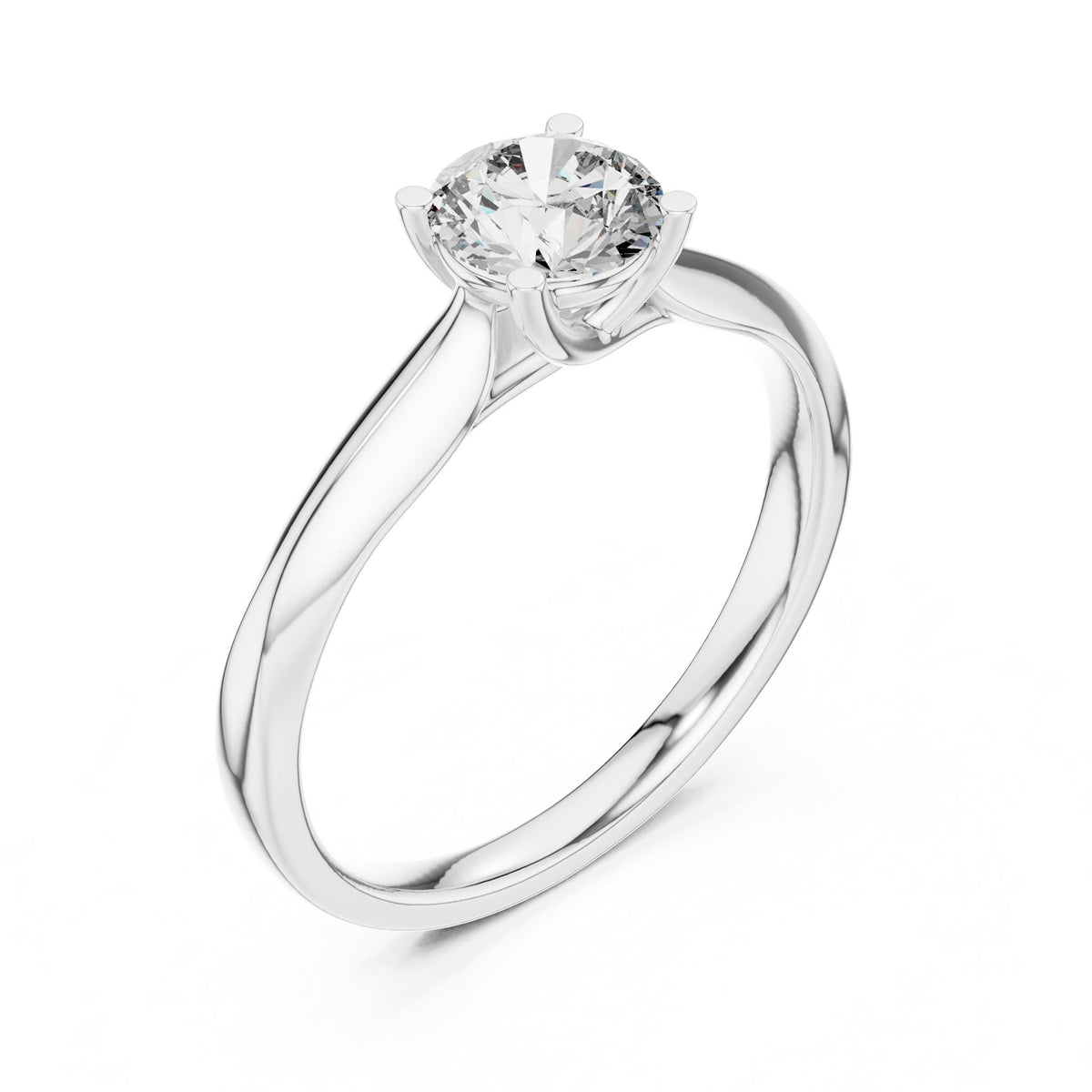 Round Solitaire Lab Grown Diamond Engagement Ring