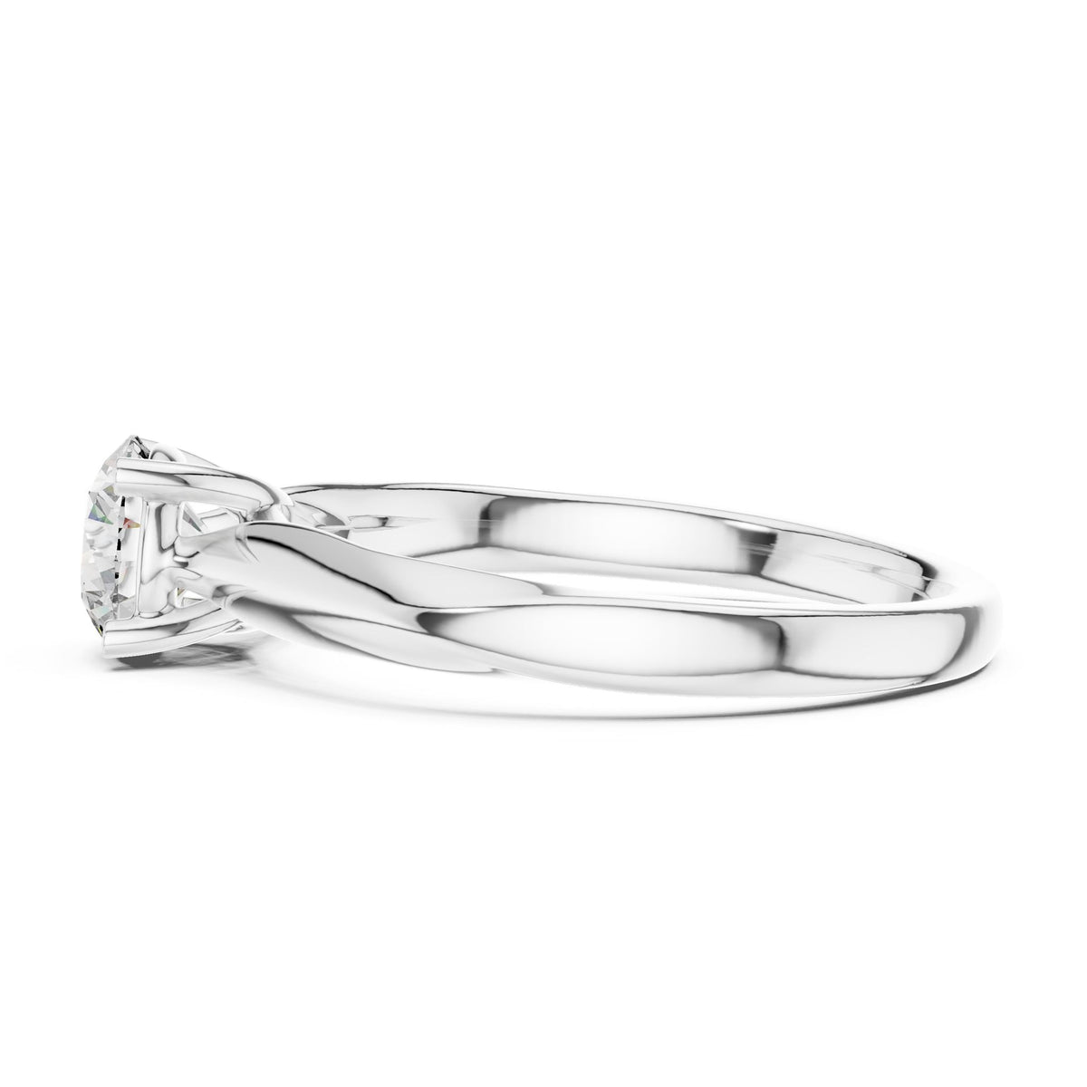Round Solitaire Lab Grown Diamond Engagement Ring