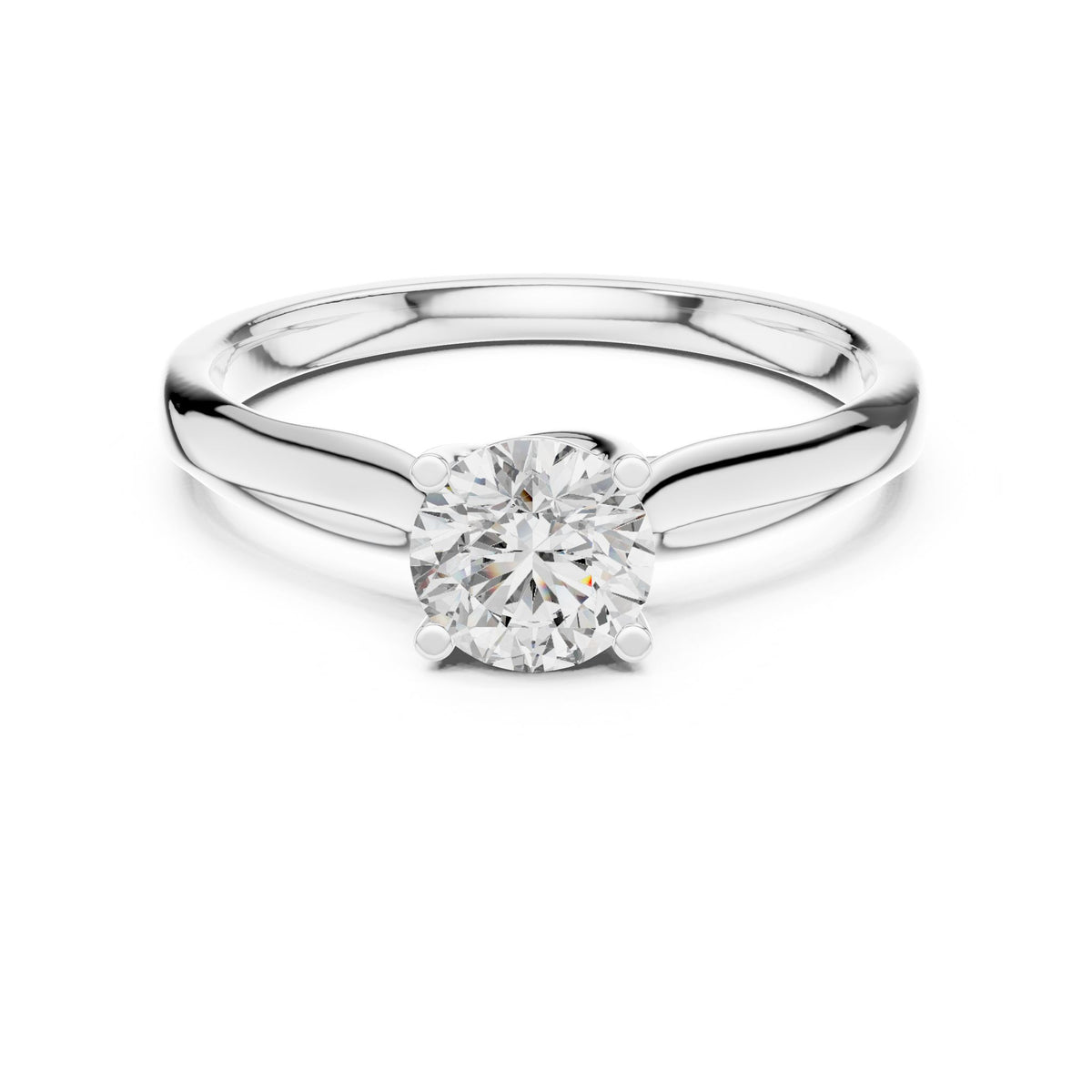 Round Solitaire Lab Grown Diamond Engagement Ring