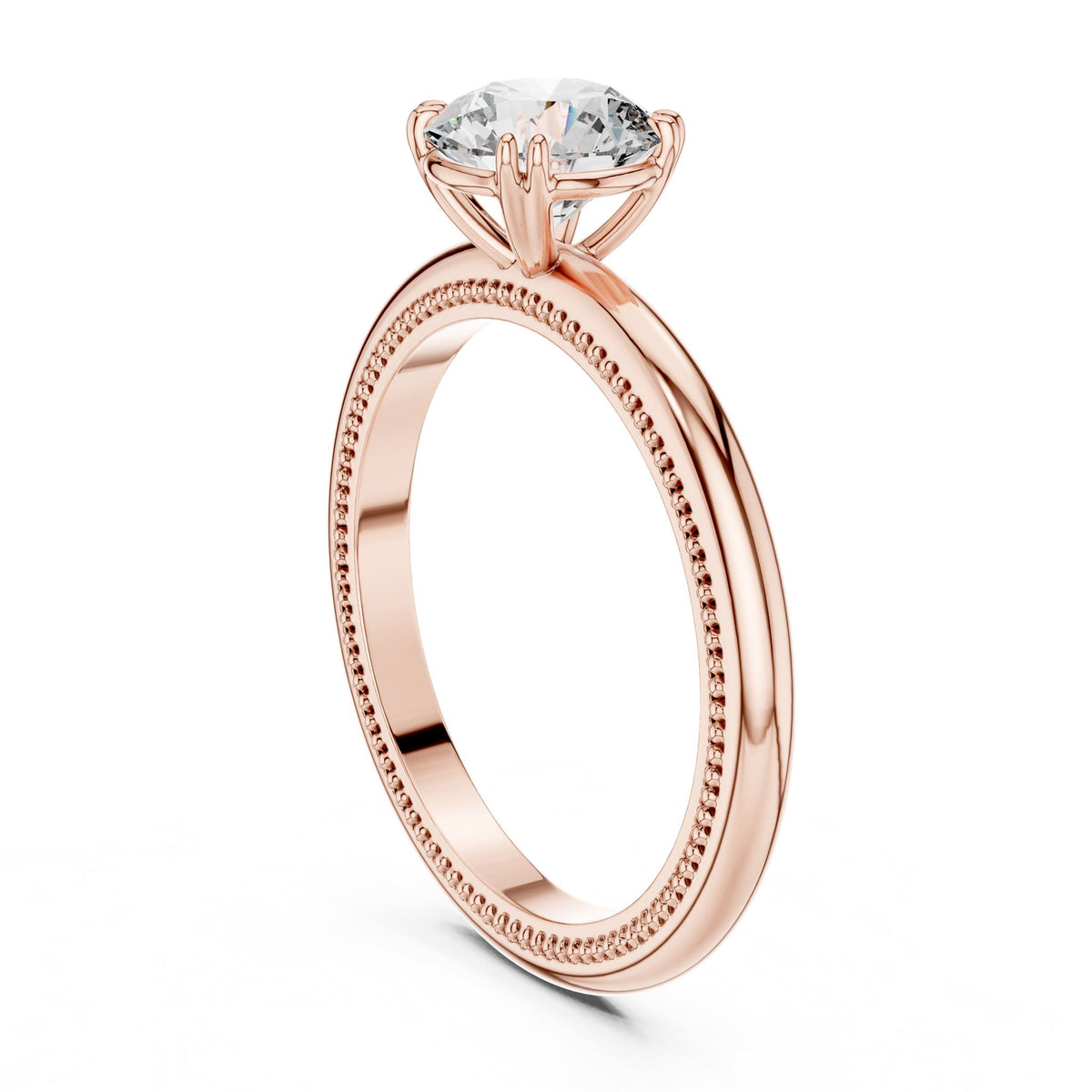 Round Solitaire Lab Grown Diamond Engagement Ring