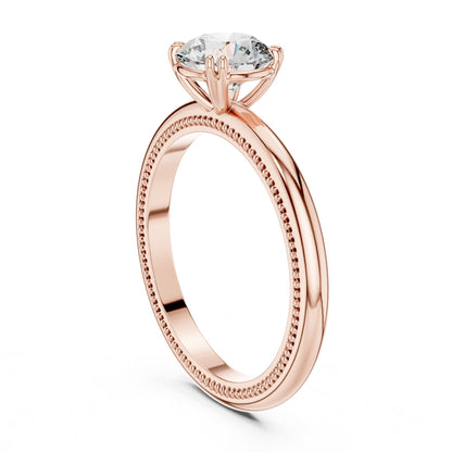 Round Solitaire Lab Grown Diamond Engagement Ring
