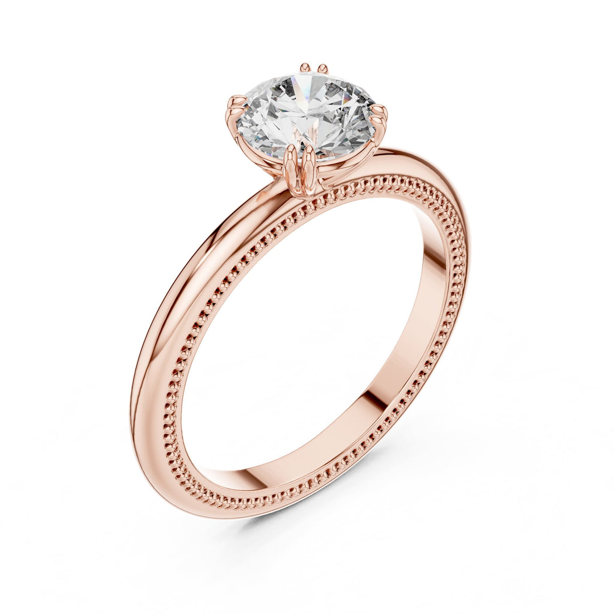 Round Solitaire Lab Grown Diamond Engagement Ring