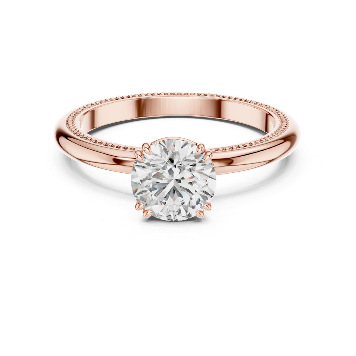Round Solitaire Lab Grown Diamond Engagement Ring
