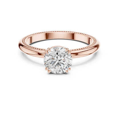 Round Solitaire Lab Grown Diamond Engagement Ring