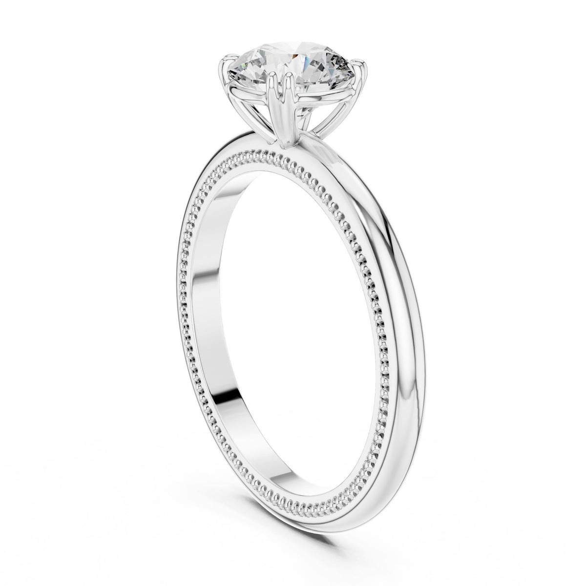 Round Solitaire Lab Grown Diamond Engagement Ring