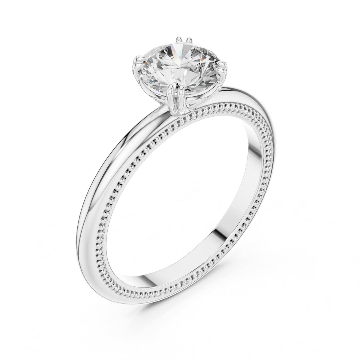 Round Solitaire Lab Grown Diamond Engagement Ring