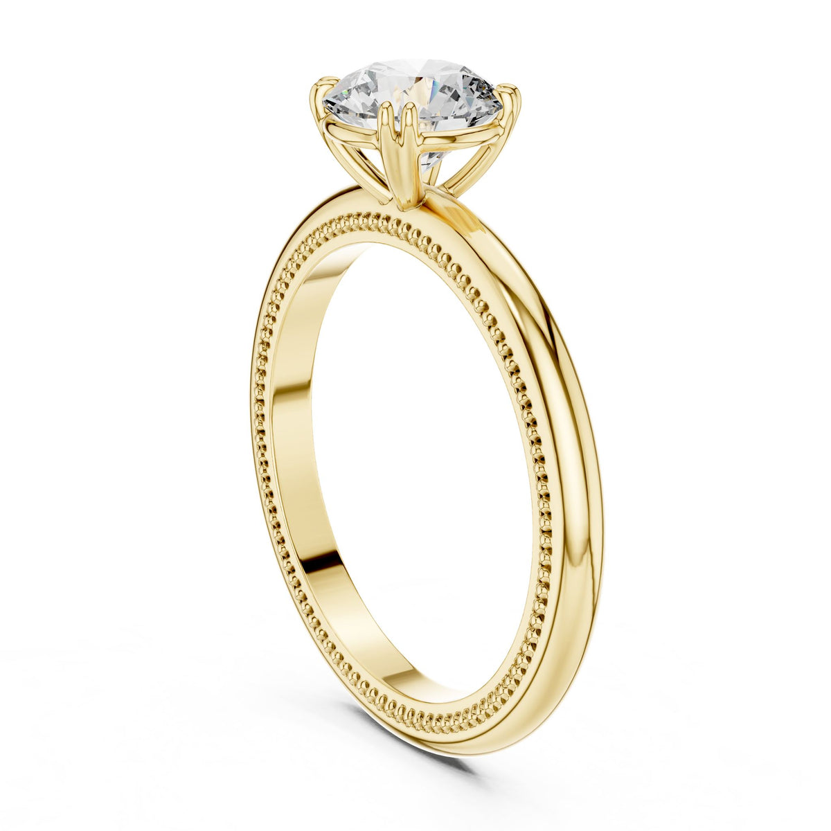 Round Solitaire Lab Grown Diamond Engagement Ring