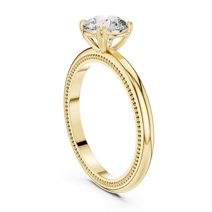 Round Solitaire Lab Grown Diamond Engagement Ring