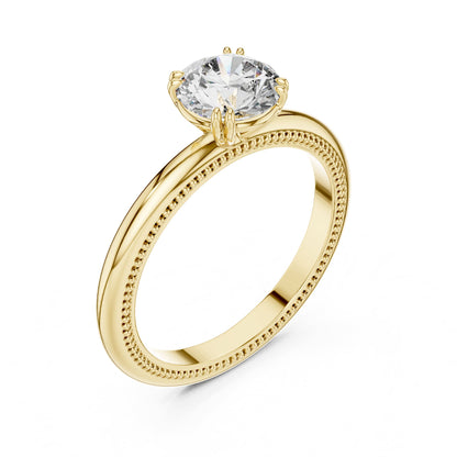 Round Solitaire Lab Grown Diamond Engagement Ring