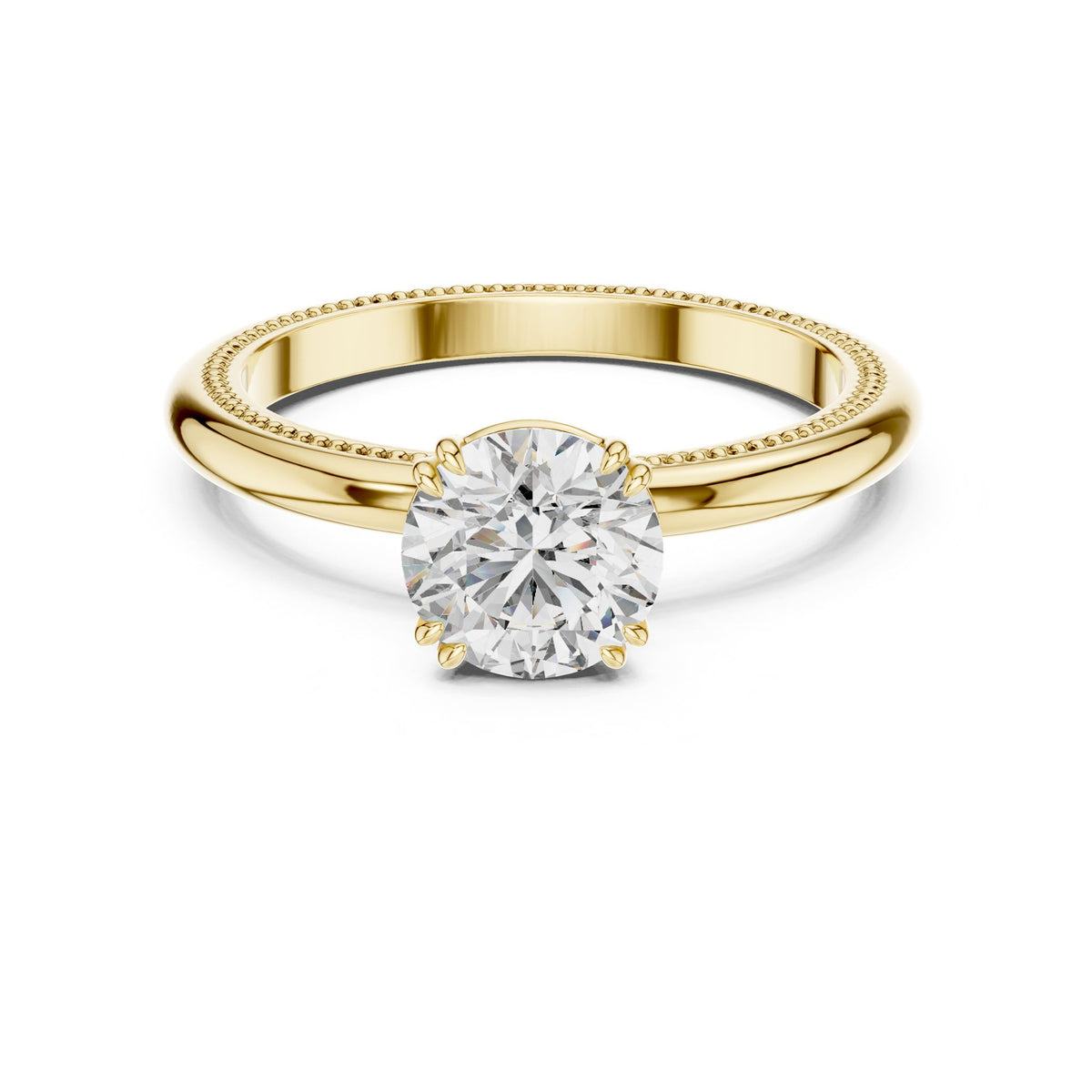 Round Solitaire Lab Grown Diamond Engagement Ring
