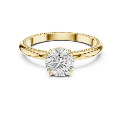 Round Solitaire Lab Grown Diamond Engagement Ring