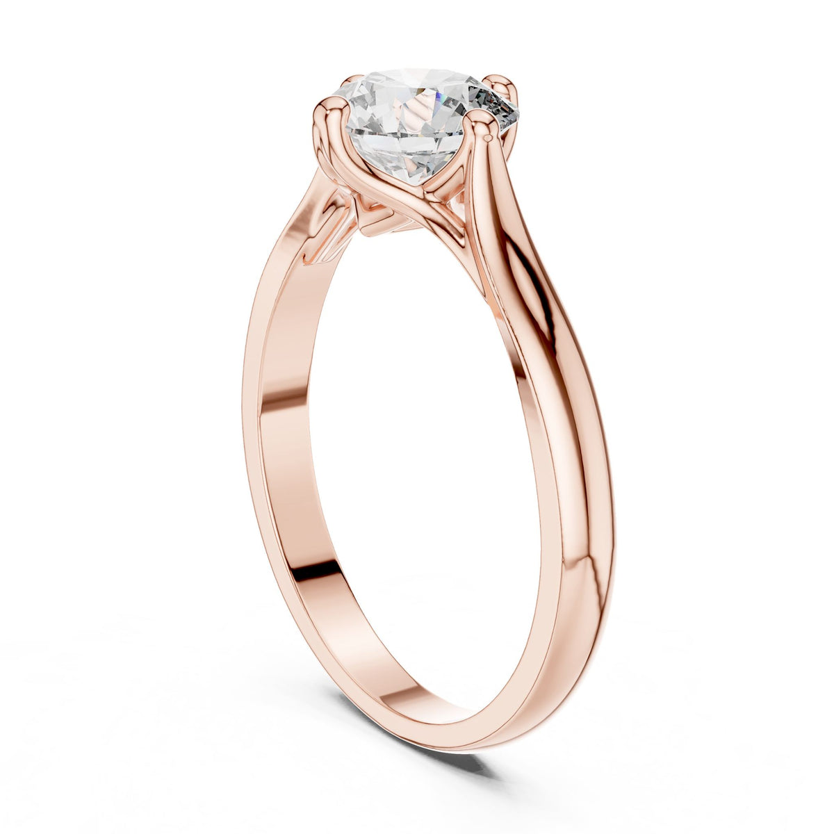 Round Solitaire Lab Grown Diamond Engagement Ring