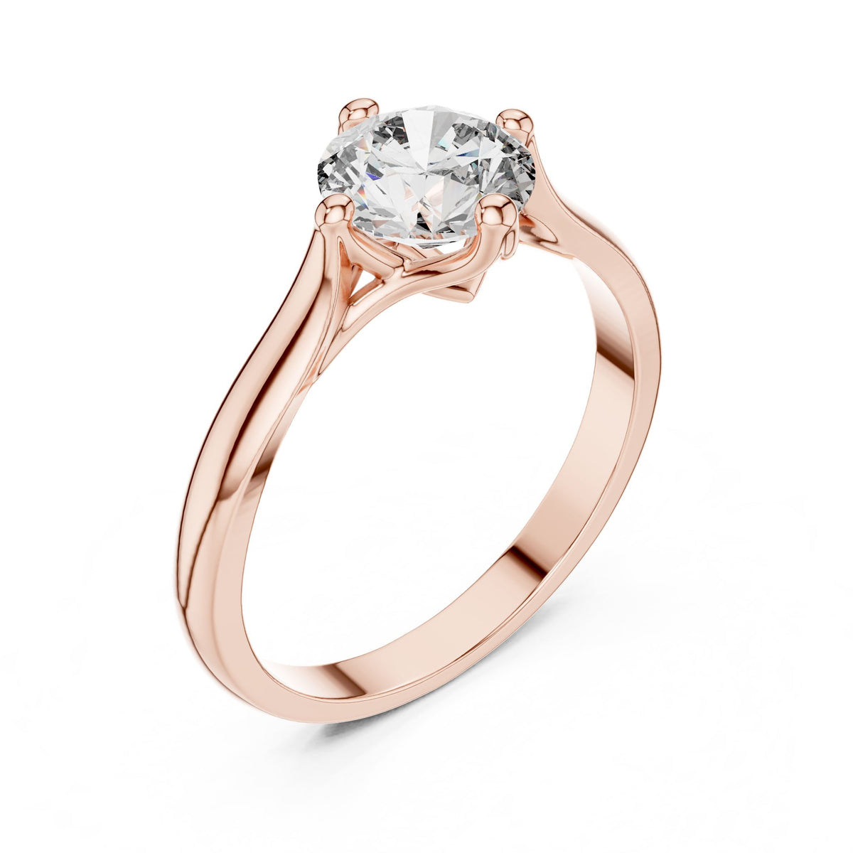 Round Solitaire Lab Grown Diamond Engagement Ring