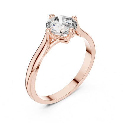 Round Solitaire Lab Grown Diamond Engagement Ring