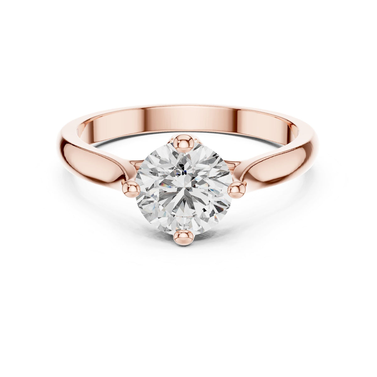 Round Solitaire Lab Grown Diamond Engagement Ring