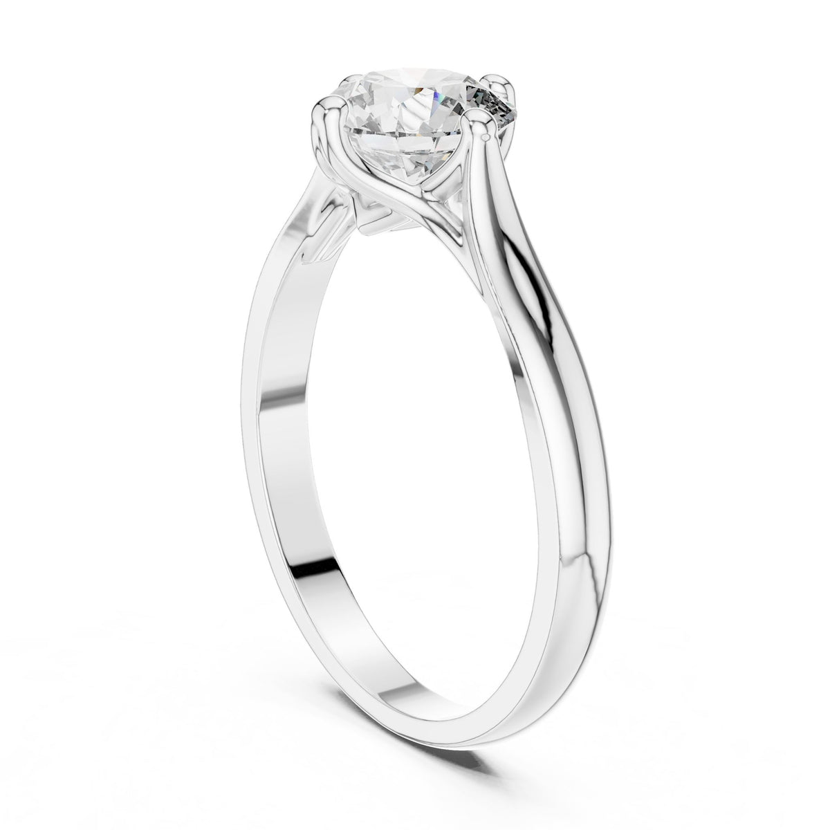 Round Solitaire Lab Grown Diamond Engagement Ring