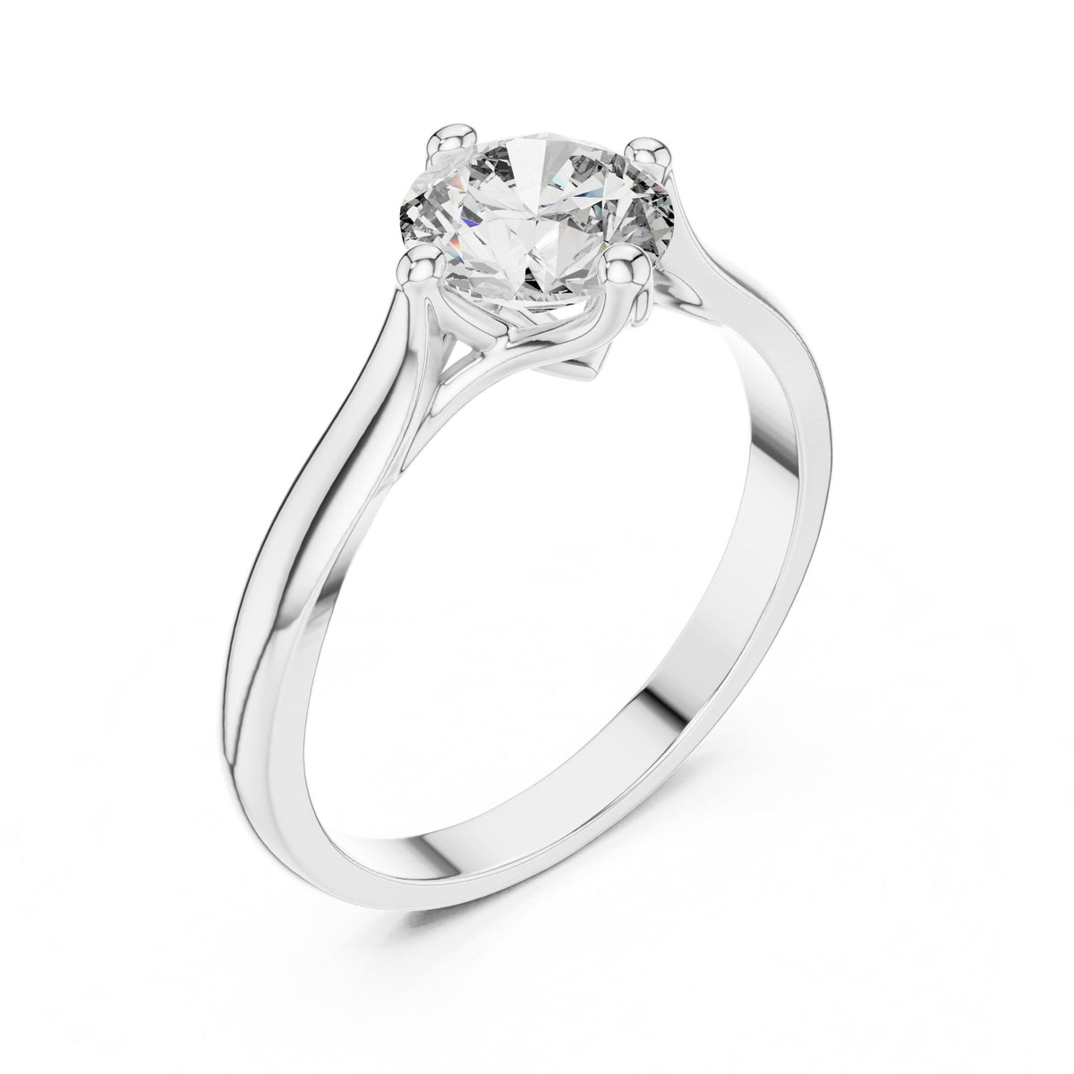 Round Solitaire Lab Grown Diamond Engagement Ring