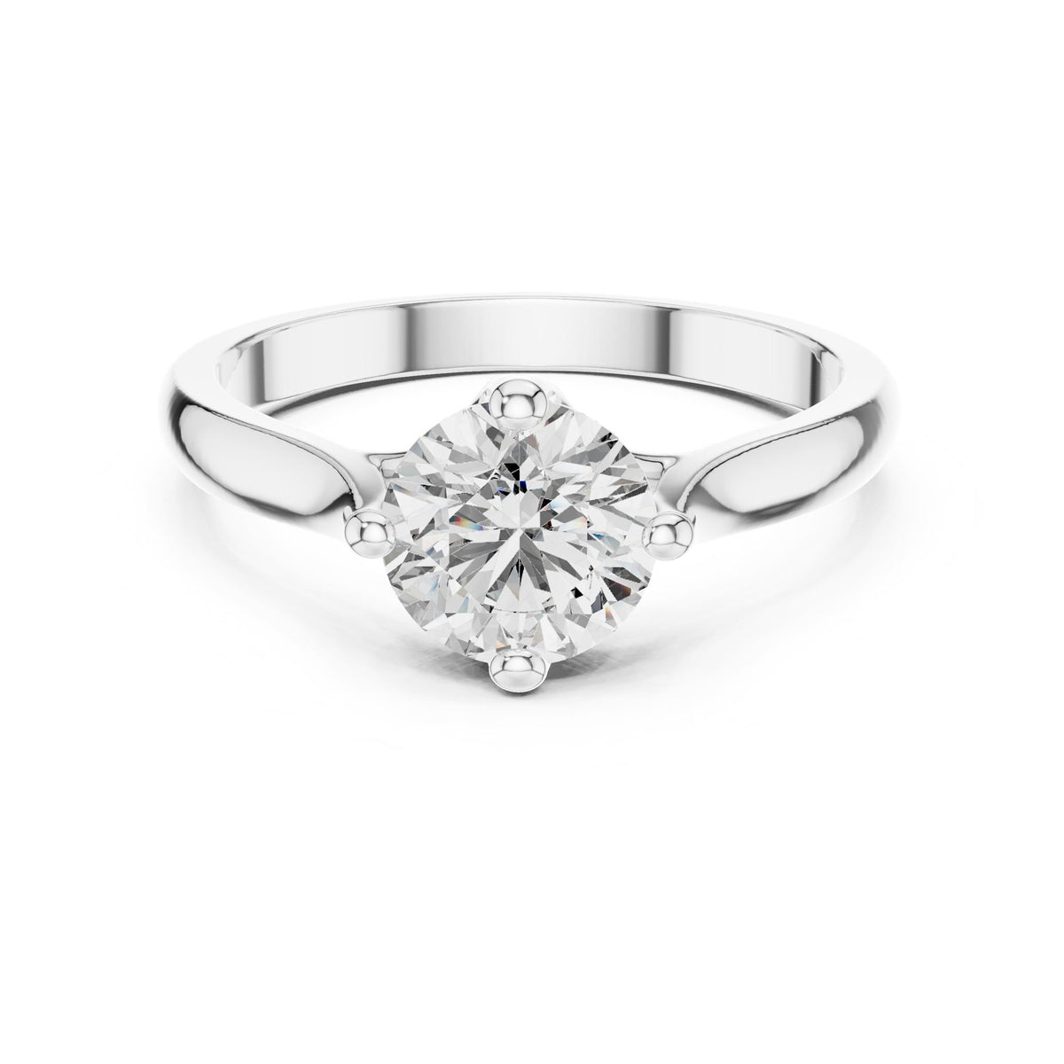 Round Solitaire Lab Grown Diamond Engagement Ring